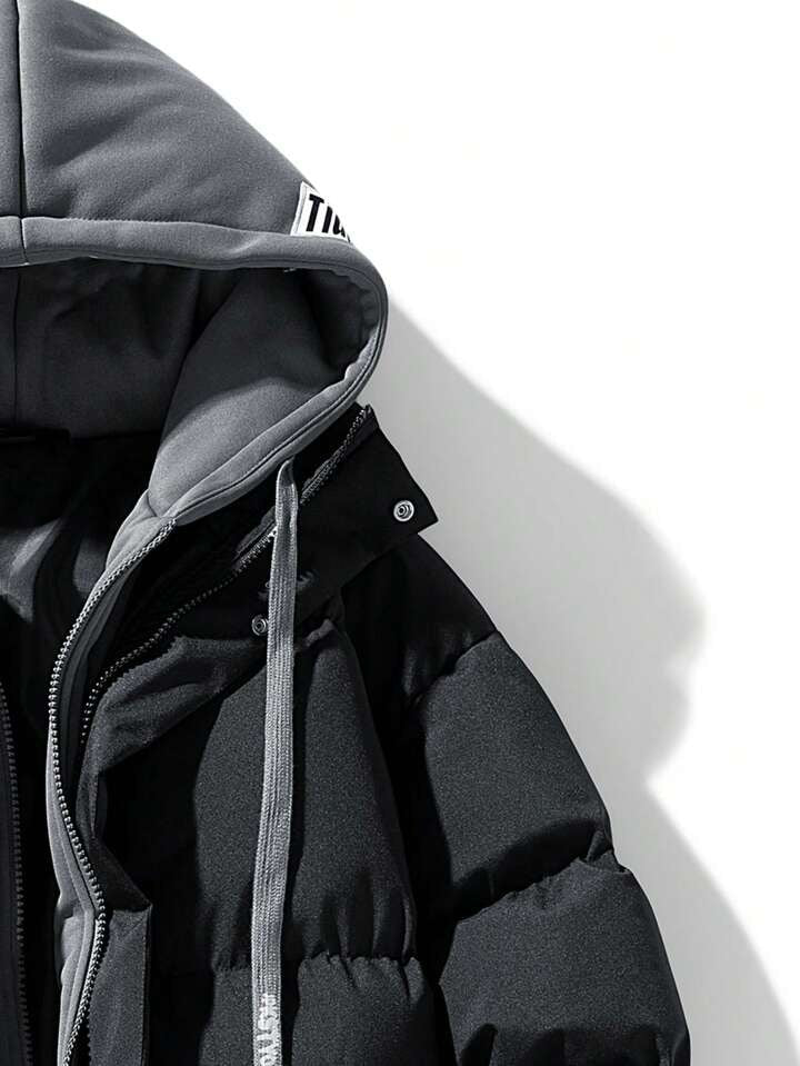 06 Black hooded puffer