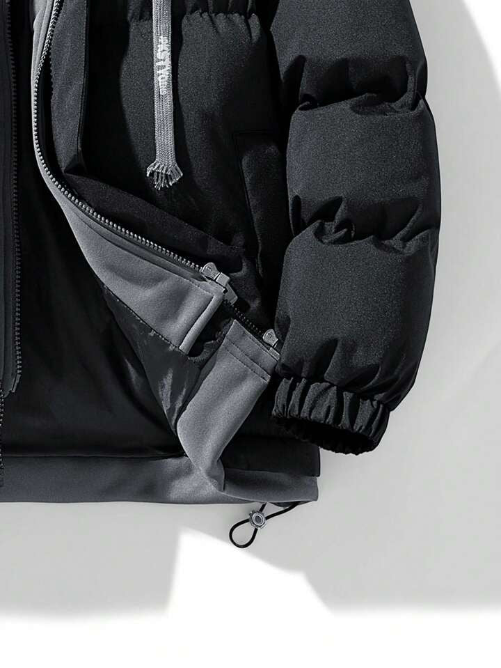 06 Black hooded puffer