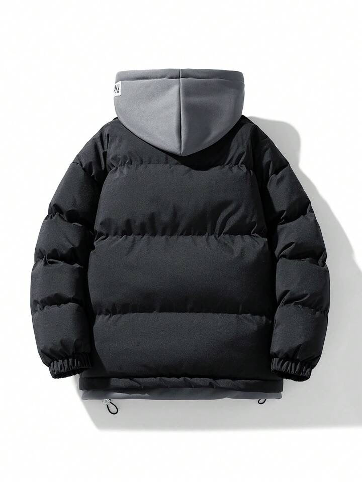 06 Black hooded puffer