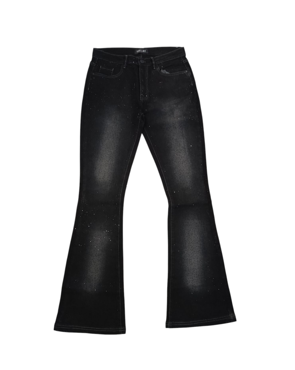 Black Jeans with Crystal Embellished Front
