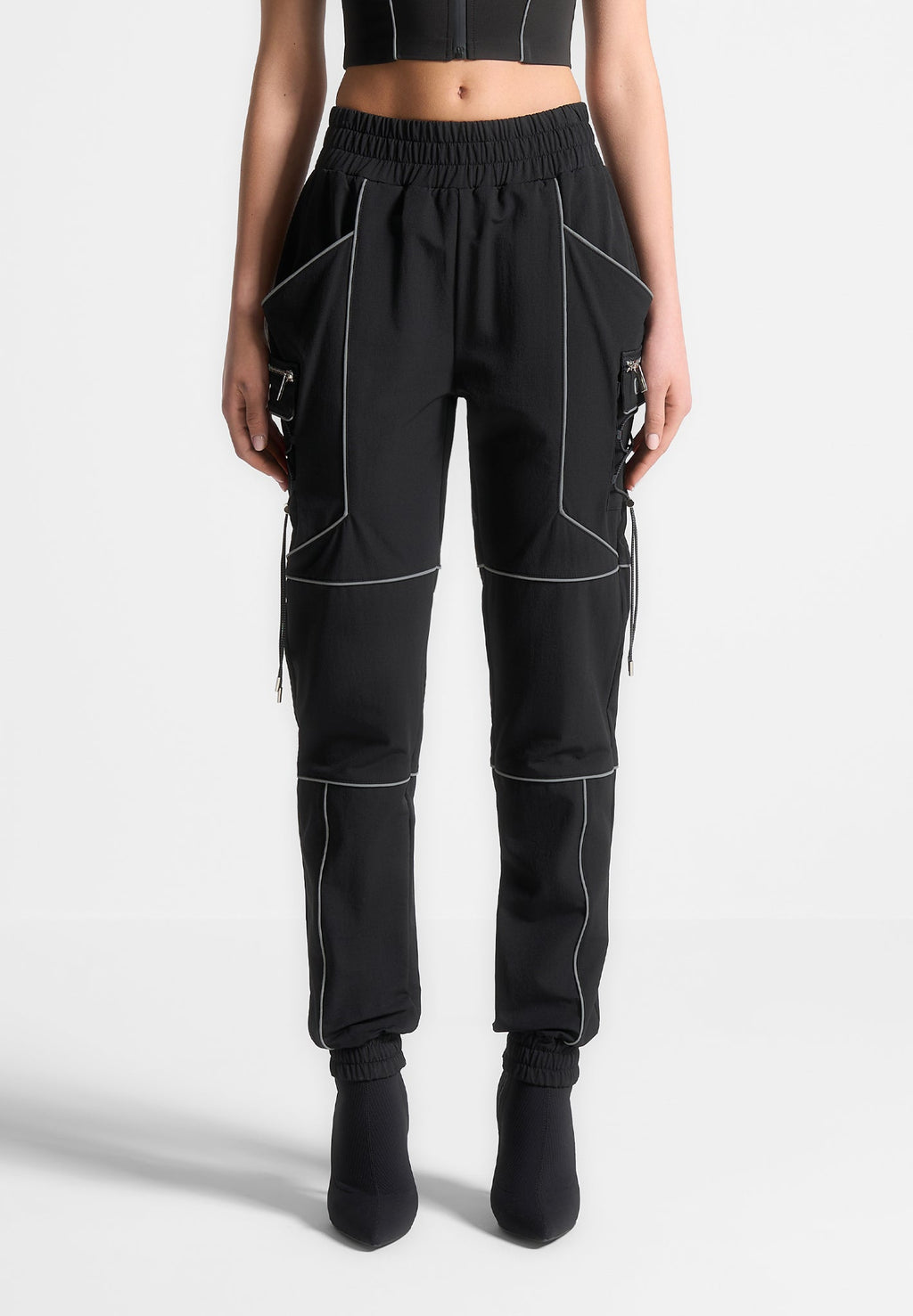 Reflective Piped Cargo Pants