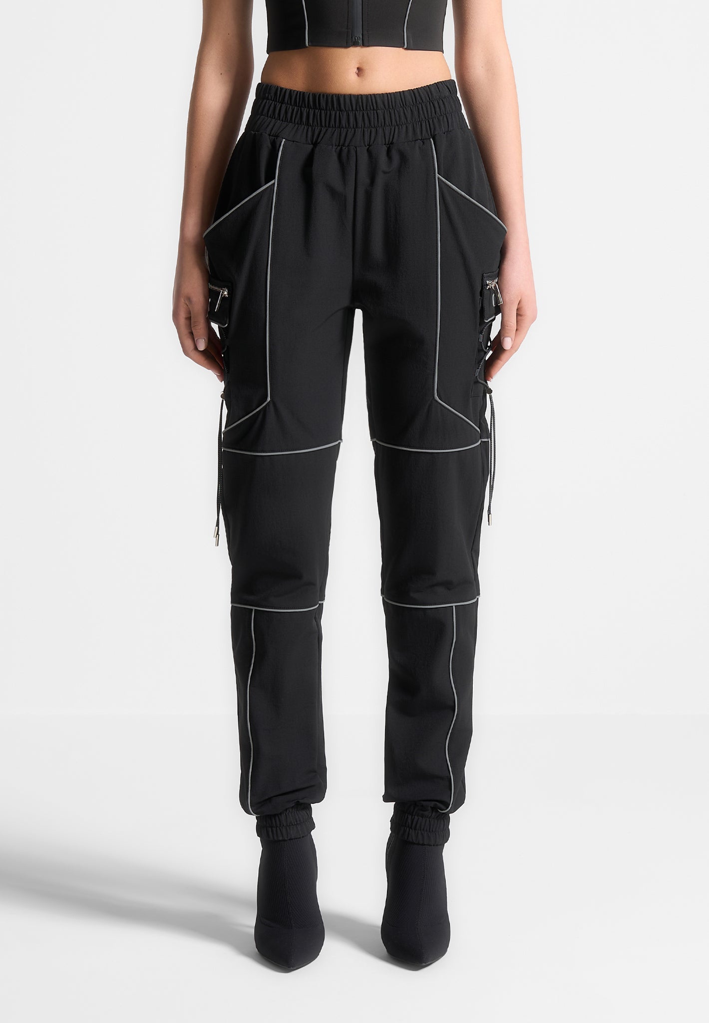 Reflective Piped Cargo Pants