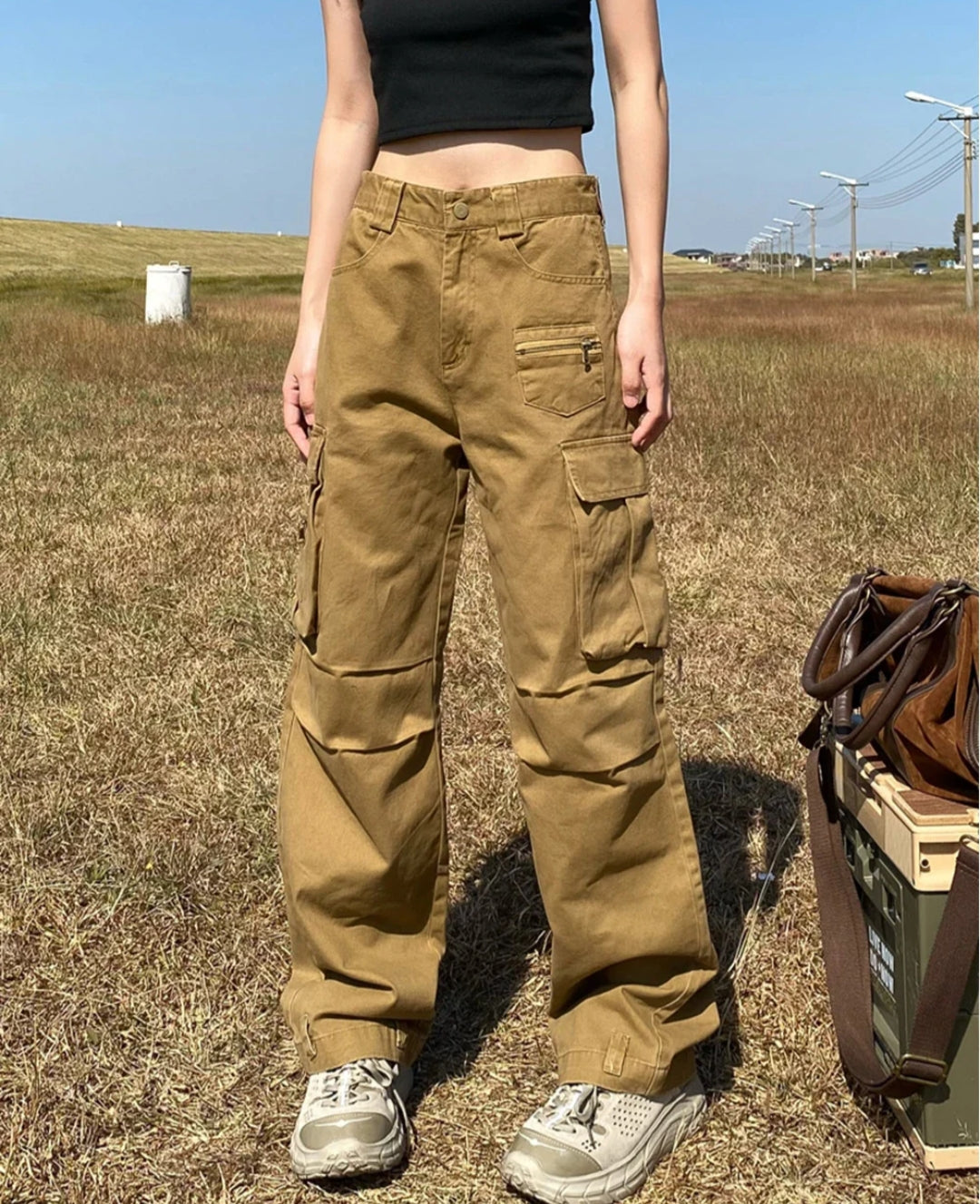 Women's Solid Color Cargo