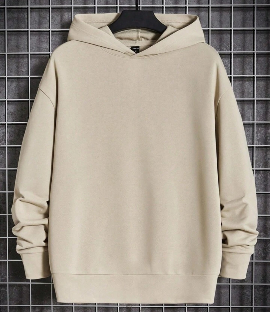 Oversized Men's Hoodie With Slogan & Cartoon Face Print And Drop Shoulders