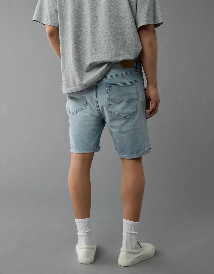 Patched Denim Short