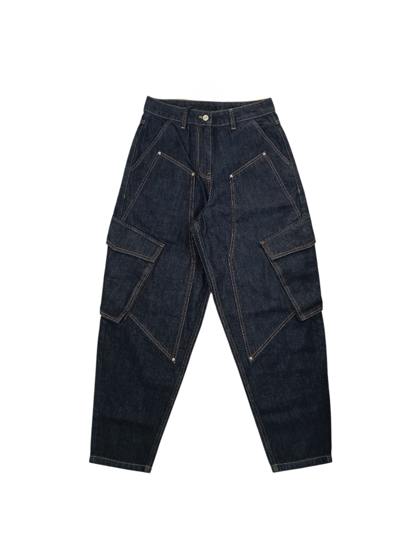 Cargo Pocket Loose Fit Casual Wide Leg Jeans